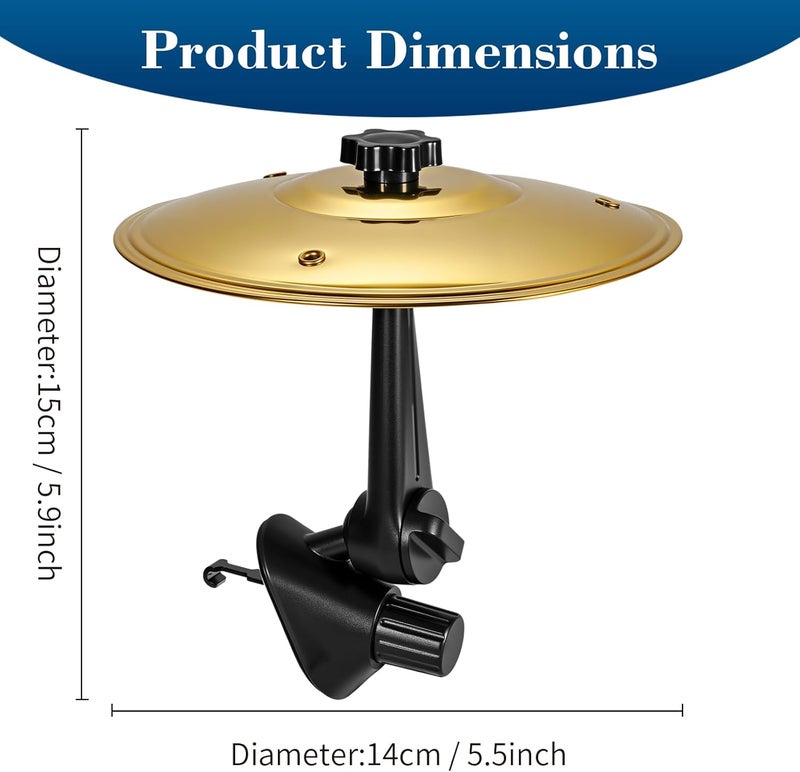 Qihangfu Car Cymbal Air Vent - Car Cymbals Air Vent Clip for Dashboard, Metal Car Drum Cymbals Accessory, Car Symbol Drum Air Vent Mini Cymbal Gift (Gold) - Image 2
